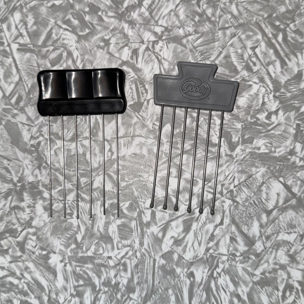 Goody Hair Grey Pick Comb Tease Lift Metal Purse Travel 3.5" Vintage 80's Beauty